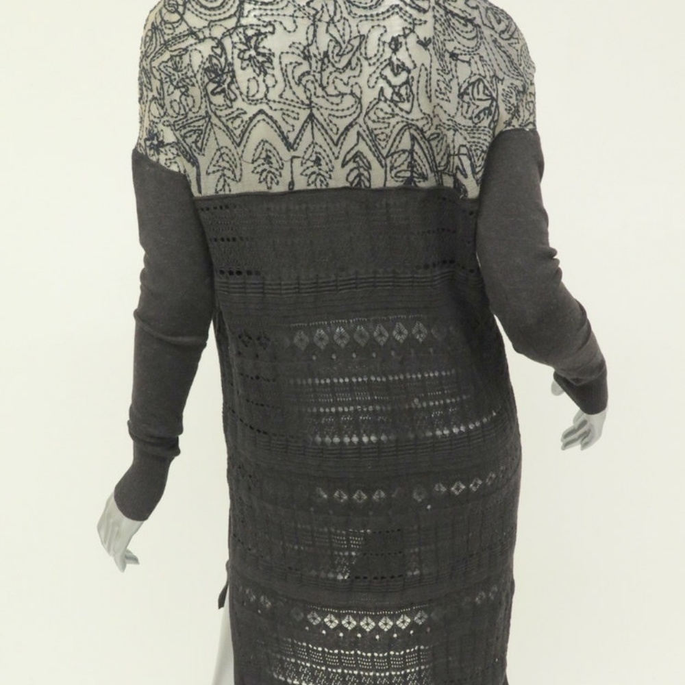 Free People Sweater Crochet Back Long Cardigan - Picture 3 of 5
